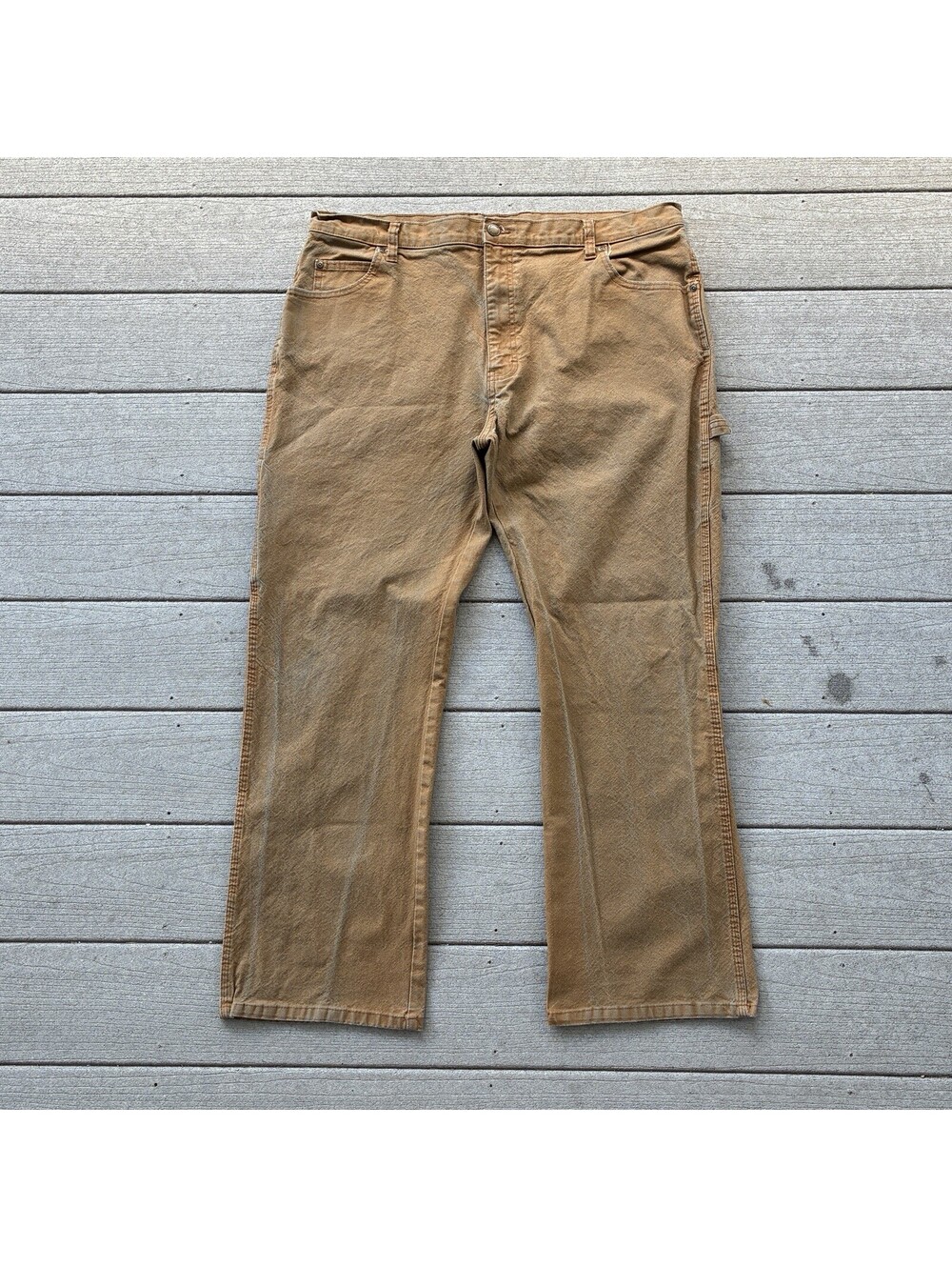 Genuine Dickies Men's Duck Canvas Carpenter Work Pants Brown Size 38 Utility Tan
